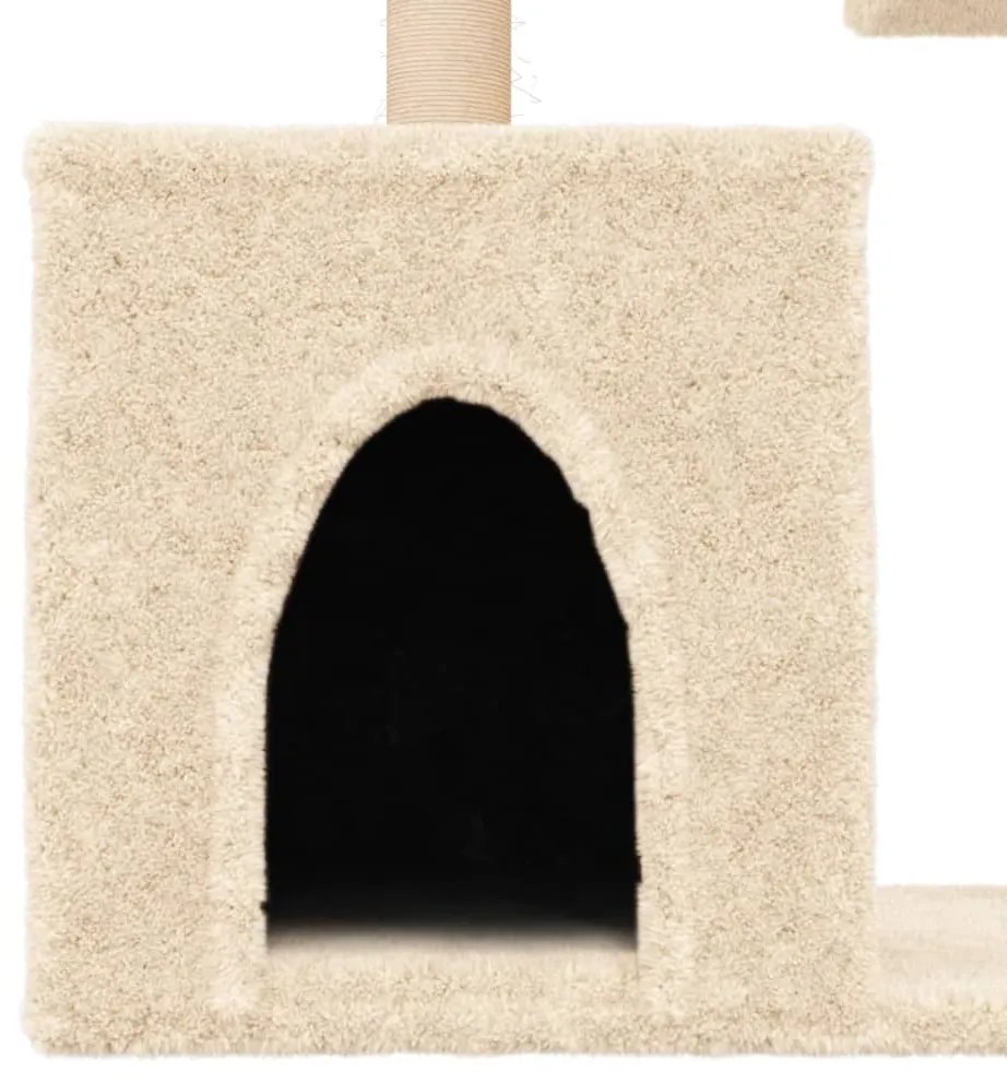 Árvore para gatos c/ postes arranhadores sisal 86 cm cor creme