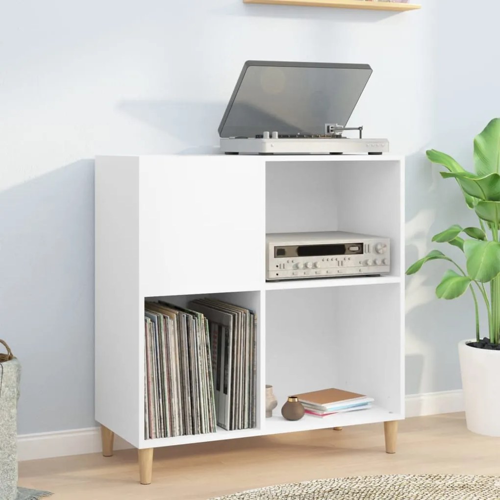 Armário para discos 84,5x38x89 cm derivados de madeira branco