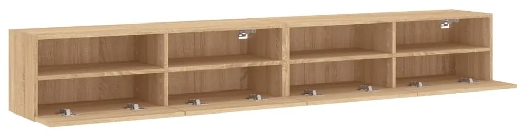 Móvel de parede p/ TV 2pcs derivados de madeira carvalho sonoma