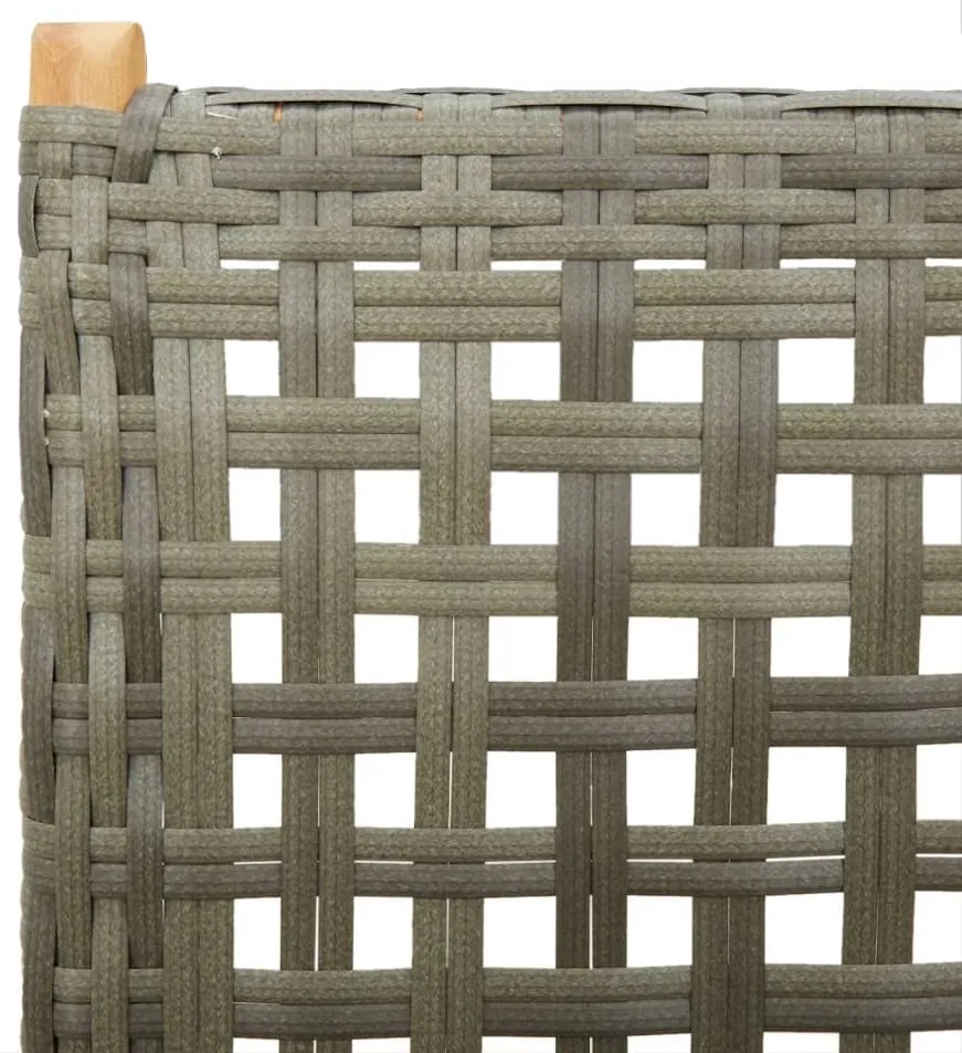 Cadeiras de jardim 2 pcs madeira acácia maciça e vime PE cinza