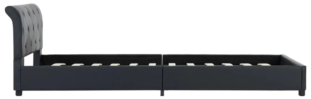 Estrutura de cama 100x200 cm couro artificial preto