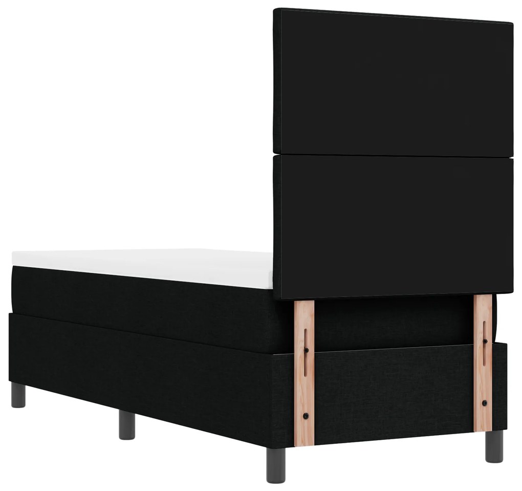 Cama Box com Colchão Preto 80x200 cm Tecido