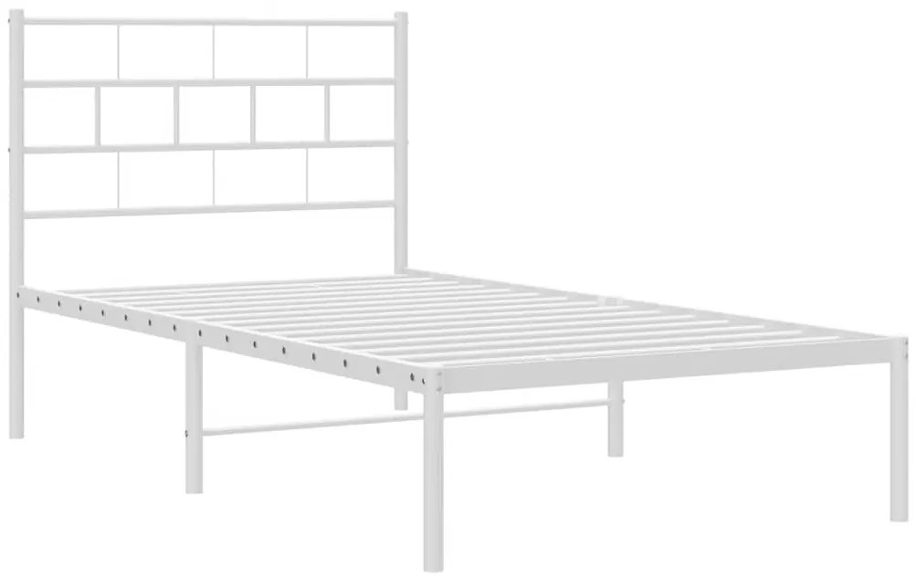 Estrutura de cama com cabeceira 100x200 cm metal branco
