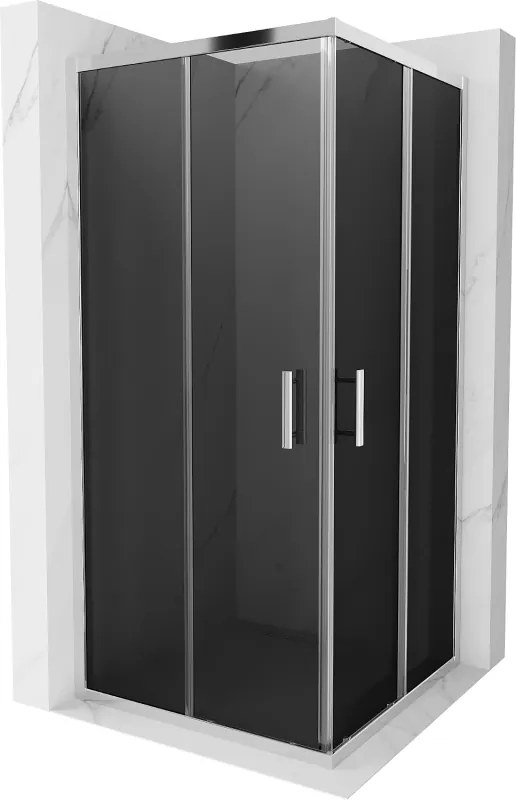 Mexen Rio cabine de duche quadrada 90 x 90 cm, grafite, cromado - 860-090-090-01-40