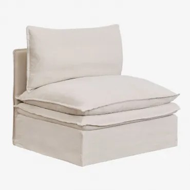 Módulo Central Para Sofá Modular Em Linho E Algodão Grace Tecido Beige - Sklum