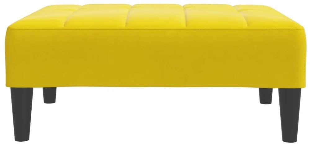 Sofá-cama 2 lugares c/ apoio de pés veludo amarelo
