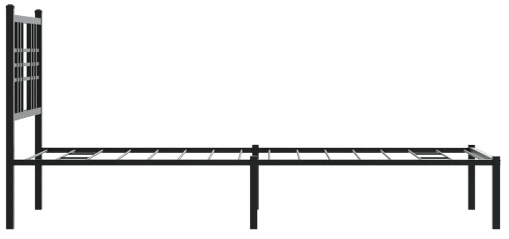 Estrutura de cama com cabeceira 80x200 cm metal preto