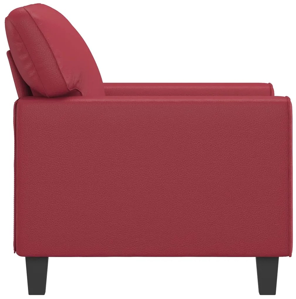 Poltrona 60 cm couro artificial vermelho tinto