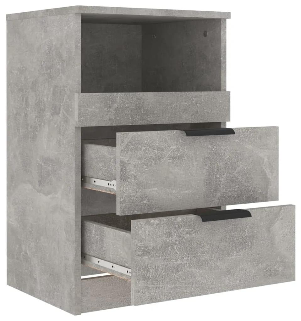 Mesas de cabeceira 2 pcs madeira processada cinzento-cimento