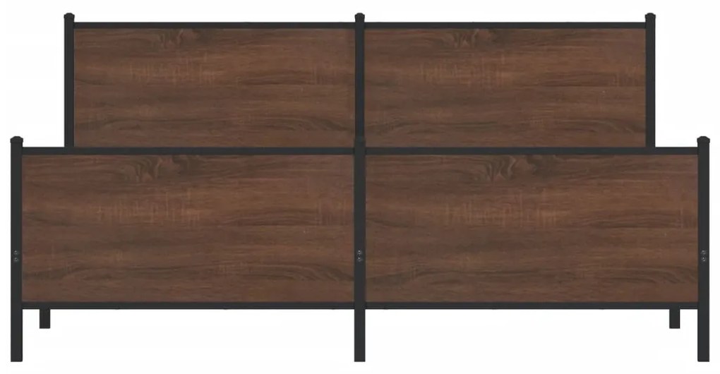 Estrutura cama sem colchão 183x213 cm metal carvalho castanho
