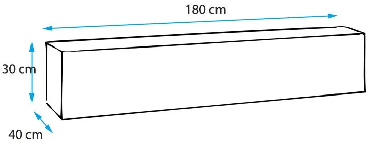 Móvel de TV de Parede/Suspenso AURORA - 180x30x40 cm - Branco/Branco B