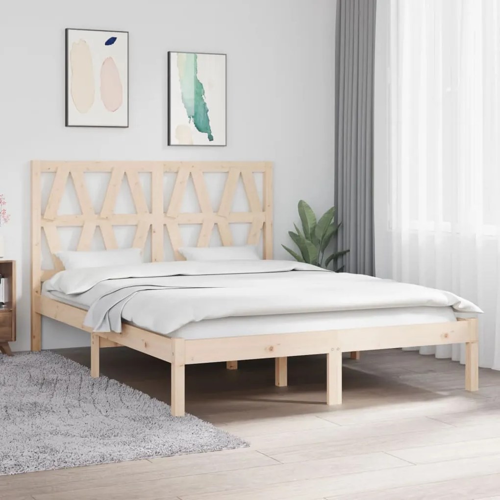 3104008 vidaXL Estrutura de cama 160x200 cm pinho maciço