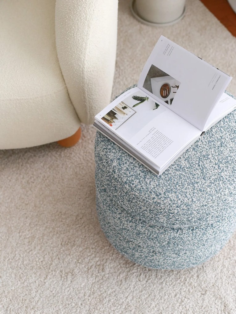 Pouffe Boumy – Azul Cinza – 42x44x42 cm