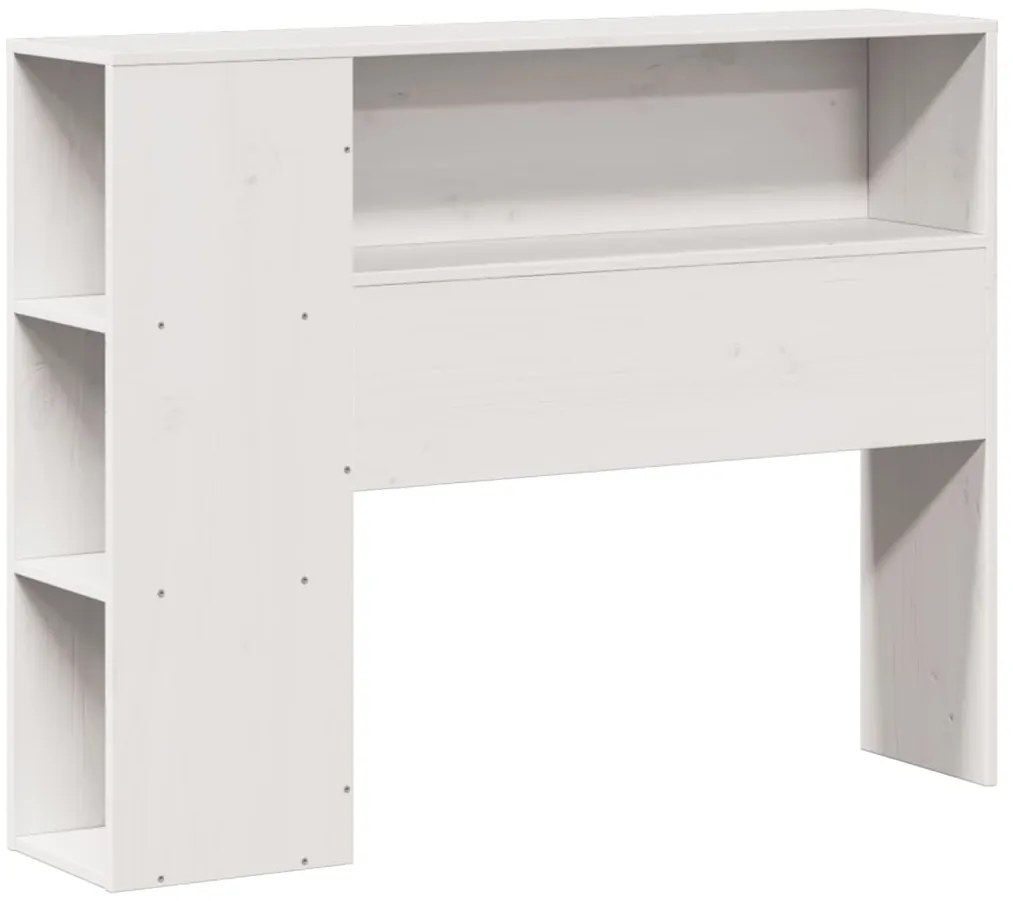 Cama com estante sem colchão 100x200 cm madeira maciça branco