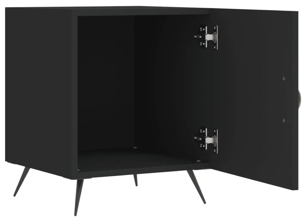 Mesa de cabeceira 2 pcs 40x40x50 cm derivados de madeira preto