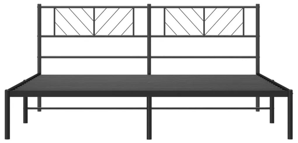 Estrutura de cama com cabeceira 183x213 cm metal preto