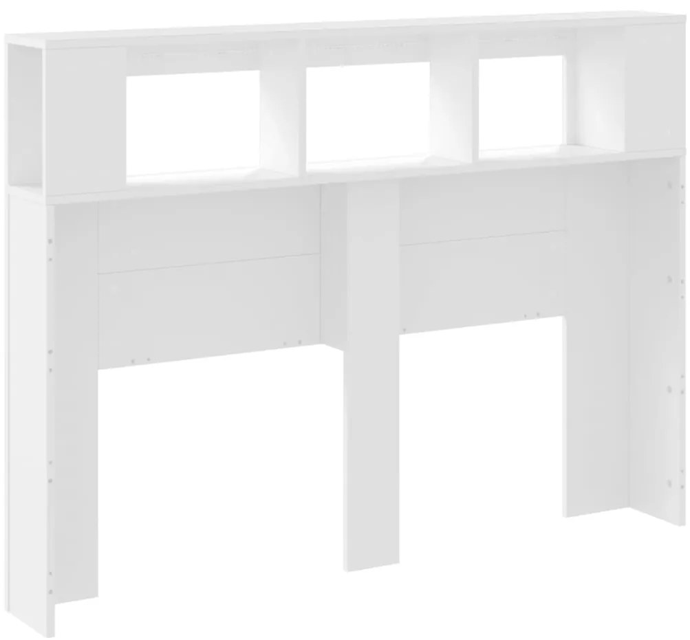 Cabeceira cama c/ LEDs 140x18,5x103,5 cm deriv. madeira branco