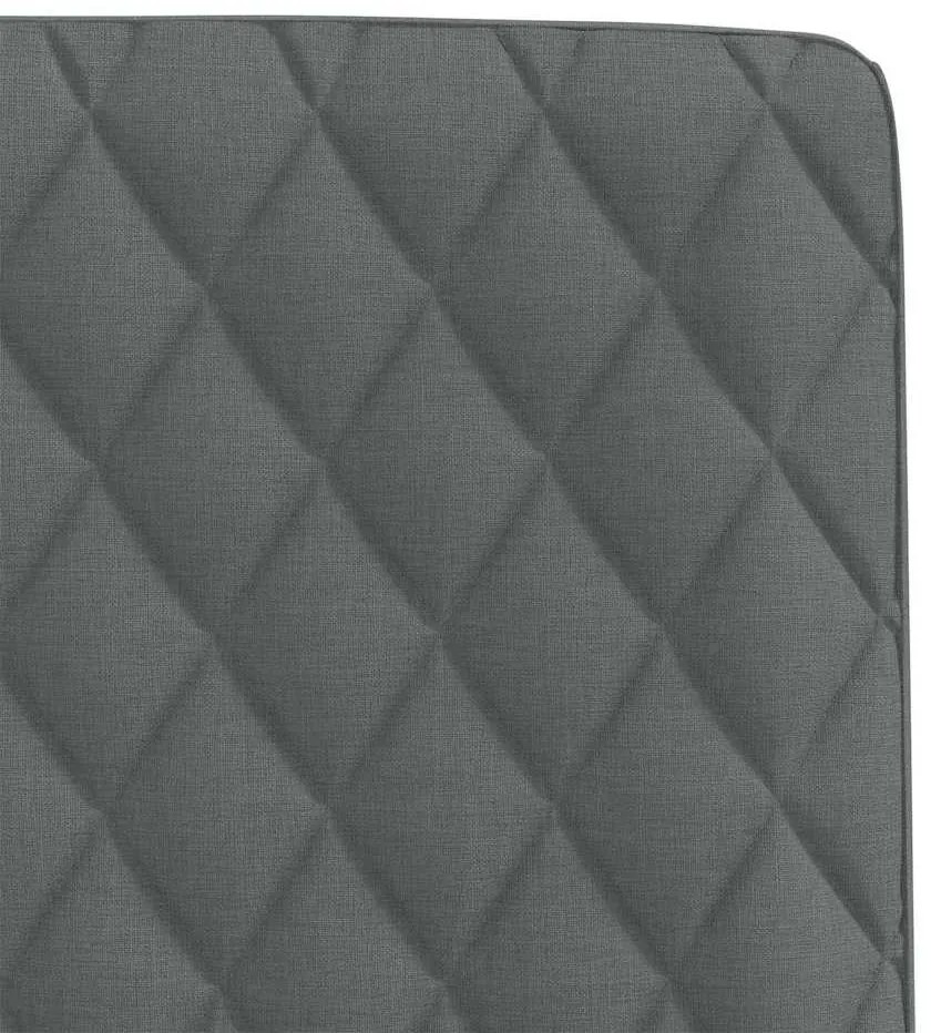Cadeiras de jantar 4 pcs tecido cinzento-escuro