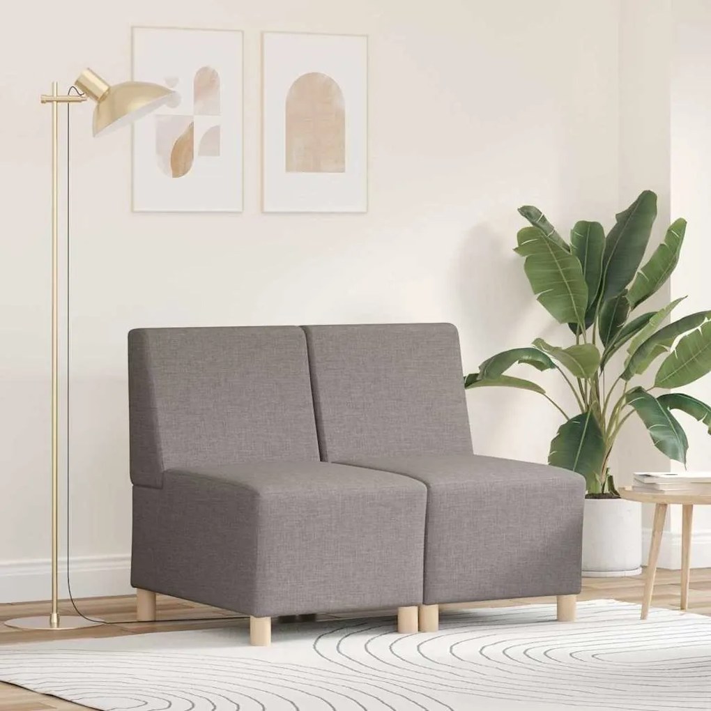 vidaXL Cadeira de Sofá Cinza Claro 55 cm em Tecido 2 pcs