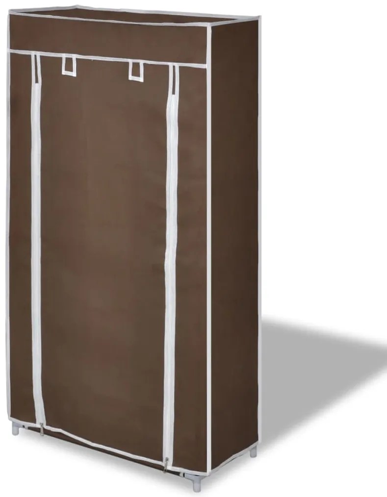Armario de tecido para sapatos com capa, 58 x 28 x 106 cm, castanho