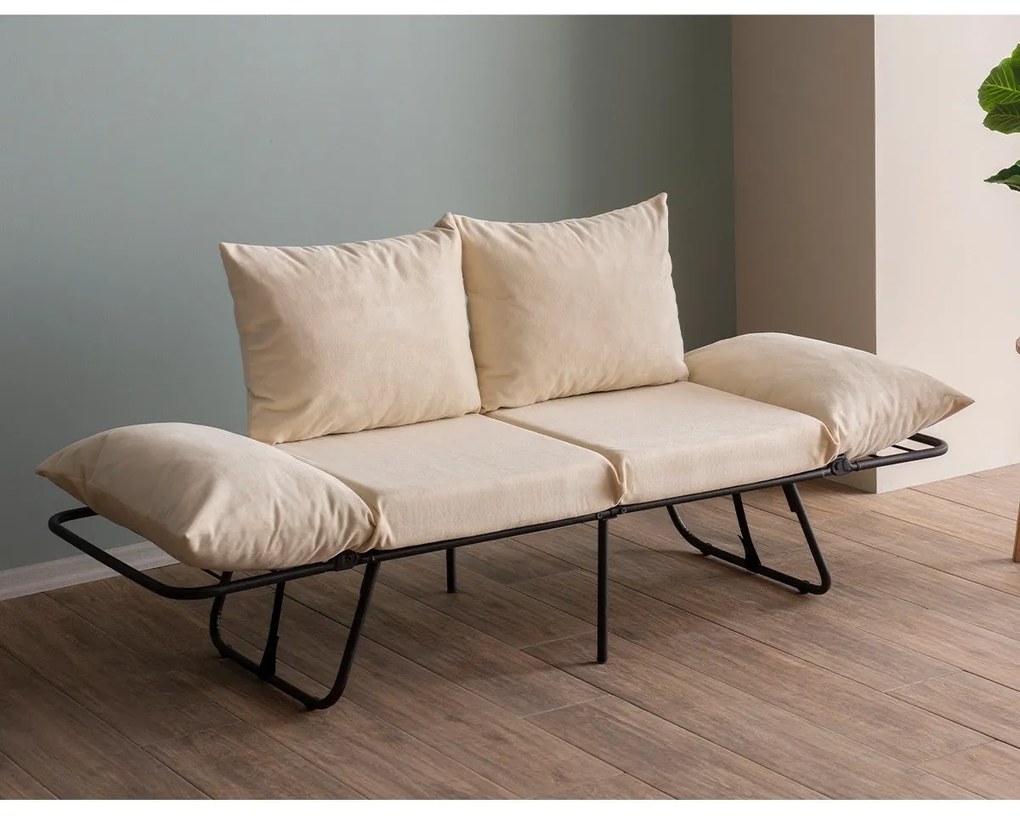 Sofá-Cama de 2 Lugares Viper – Creme Claro – 180x60 cm