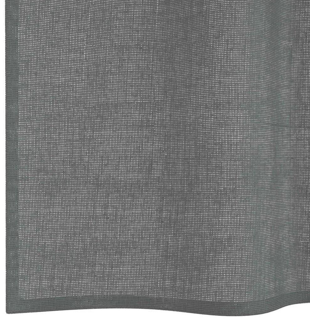 Cortinas de voile com laços 2 pcs cinzento-escuro 140x260 cm