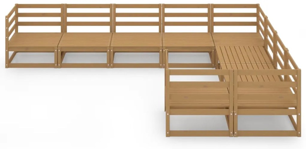 9 pcs conjunto lounge de jardim pinho sólido