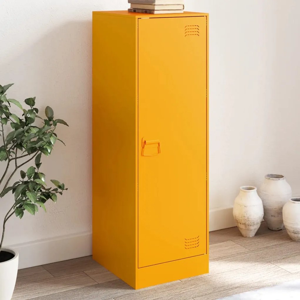 vidaXL Aparador 34,5x39x107 cm aço amarelo mostarda