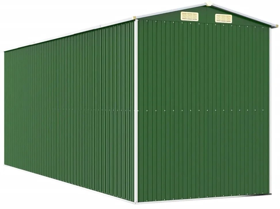 Abrigo de jardim 192x523x223 cm aço galvanizado verde