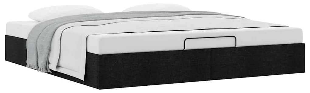 Estrutura de cama otomana sem colchão 180x200 cm tecido preto