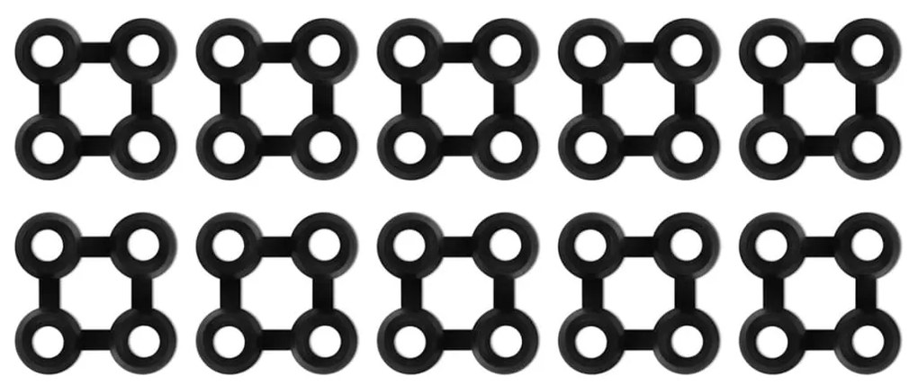vidaXL Conectores de tapete 10 pcs borracha preto
