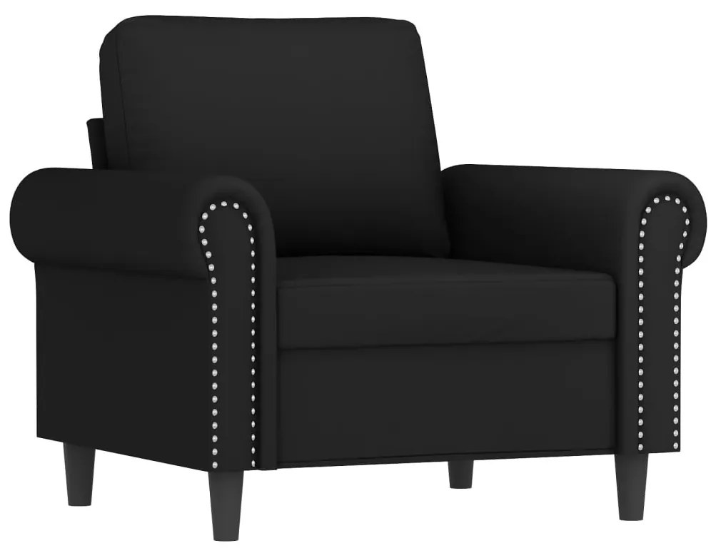 3 pcs conjunto de sofás com almofadas veludo preto