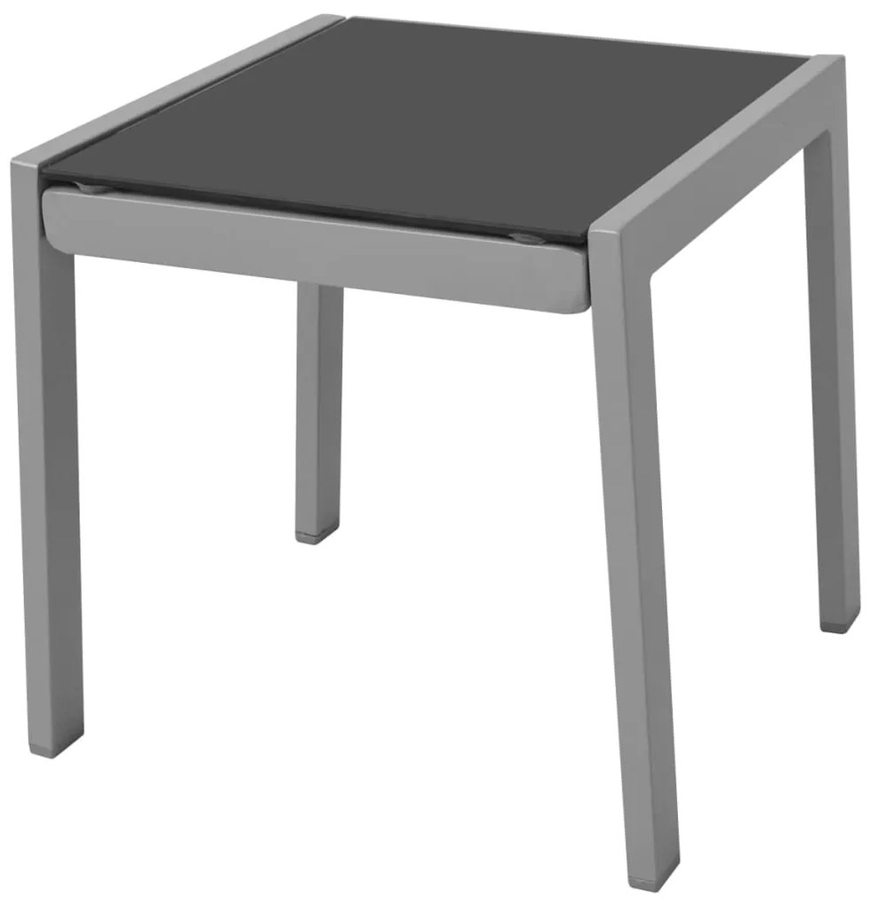 Espreguiçadeiras com mesa alumínio preto