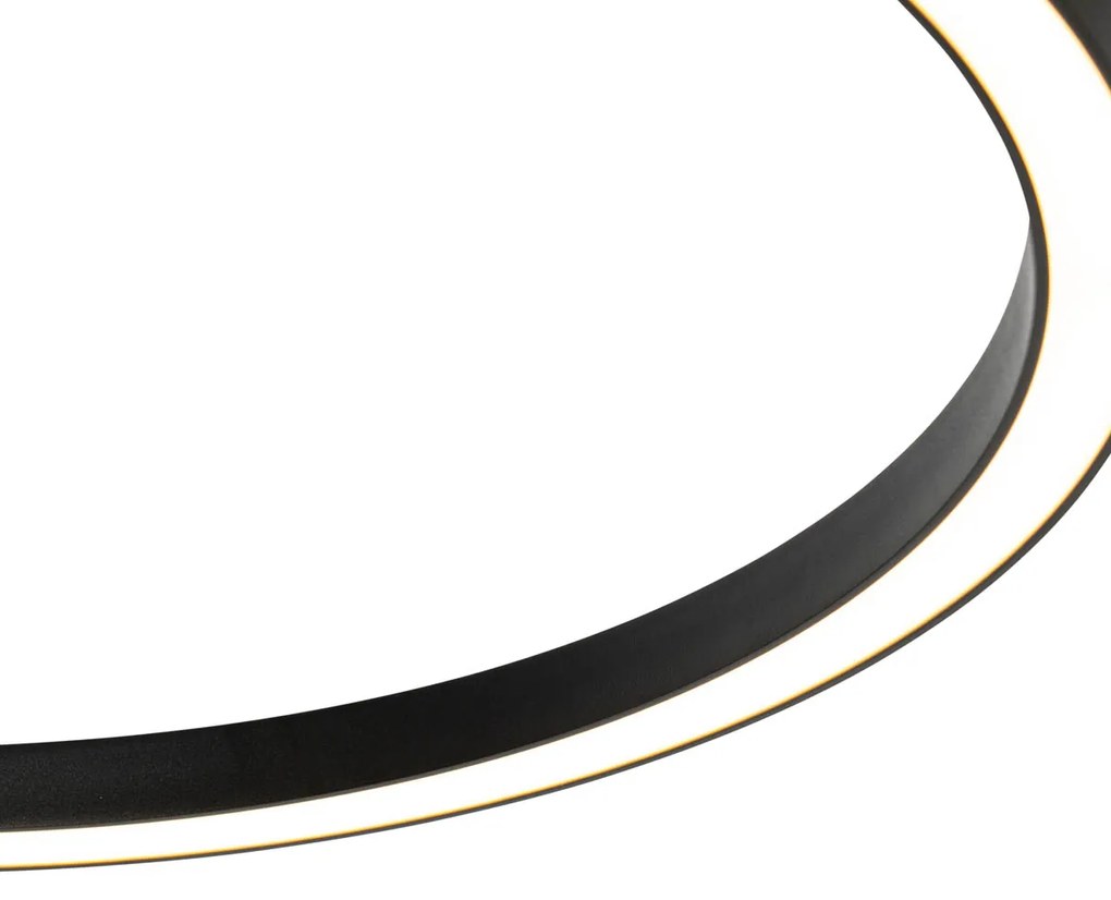 Candeeiro de suspensão inteligente preto 60 cm com LED e RGBW - Girello Design