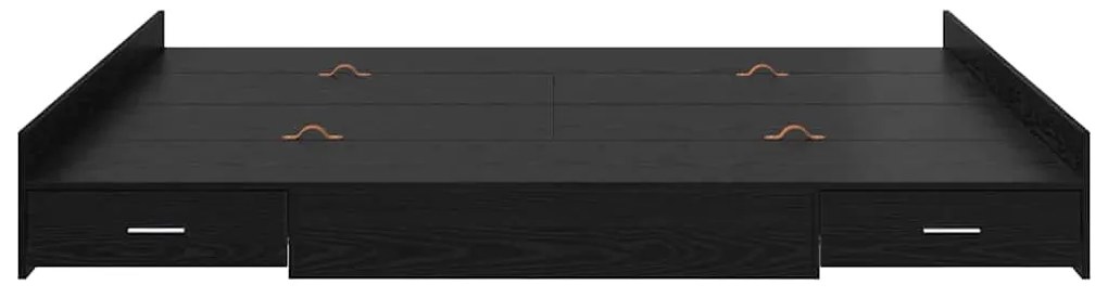 Estrado de cama com arrumação Carvalho preto 180 x 200 cm
