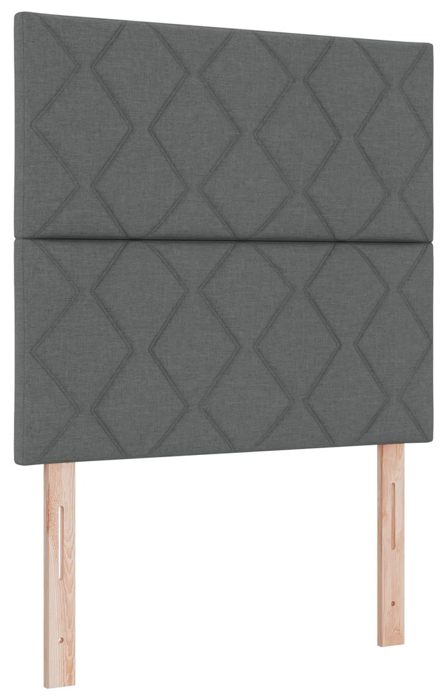 Cama Box Spring com Colchão Cinza Escuro 120x200 cm Tecido