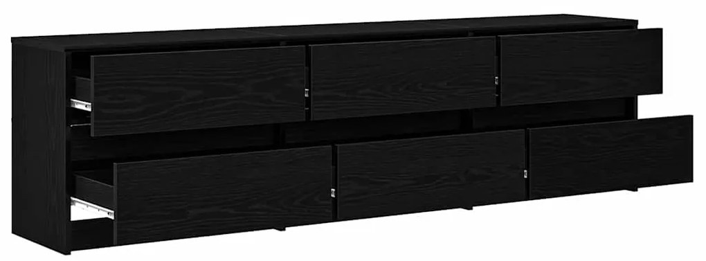 Gabinete para TV Preto 182 x 34 x 50 cm Madeira processada