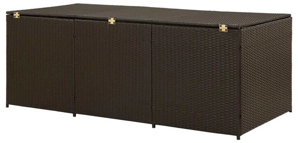 Caixa de arrumação para jardim 180x90x70 cm vime PE castanho