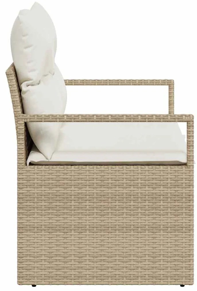 Sofá de Jardim para 2 Pessoas com Almofadas Bege em Rattan Sintético