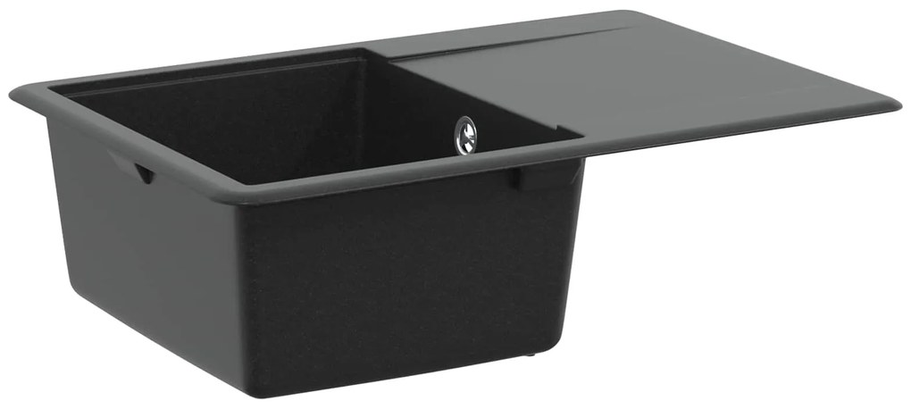 vidaXL Pia Preto 670 x 460 mm Granito