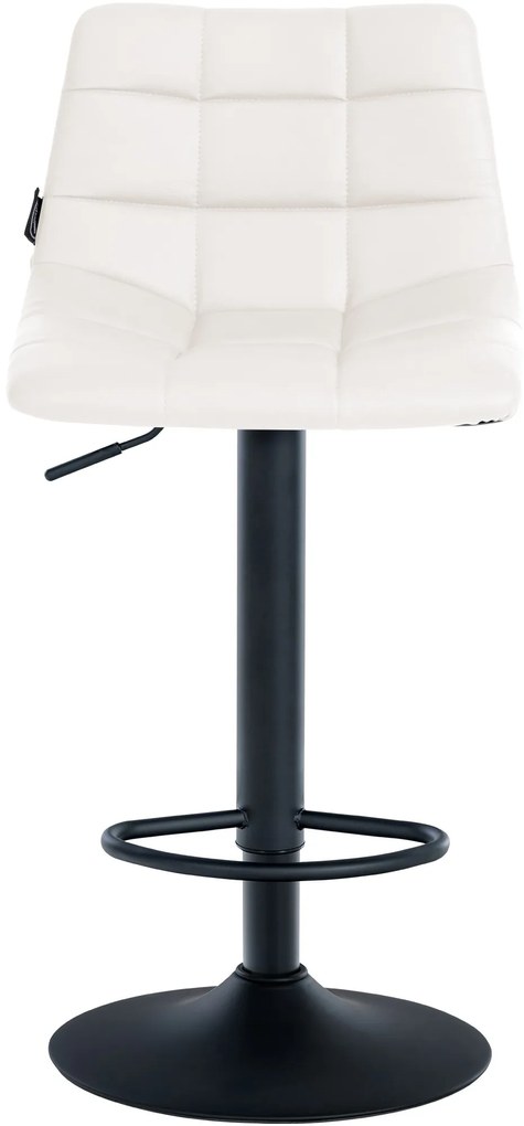Conjunto de 2 bancos altos Jerry em couro sintético com estrutura preta 87-108,5 x 43 x 46,5 cm Branco