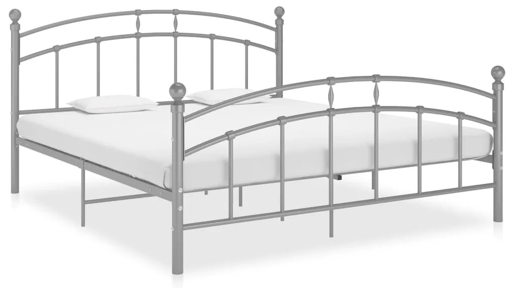 vidaXL Estrutura de cama sem colchão 140x200 cm metal cinzento