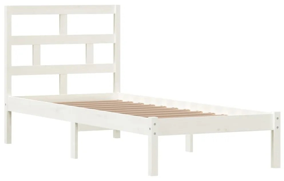 Estrutura cama pequena solteiro 75x190 cm madeira maciça branco