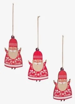 Pack De 3 Enfeites De Natal Em Mdf Maulor Romã Vermelha - Sklum