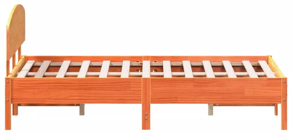 Cama sem colchão 120x190 cm madeira pinho maciça castanho-mel