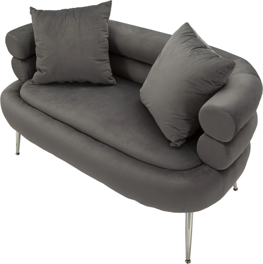 SOFÁ SILVERY PLUS COM ALMOFADAS CINZENTO 133X68X69 CM