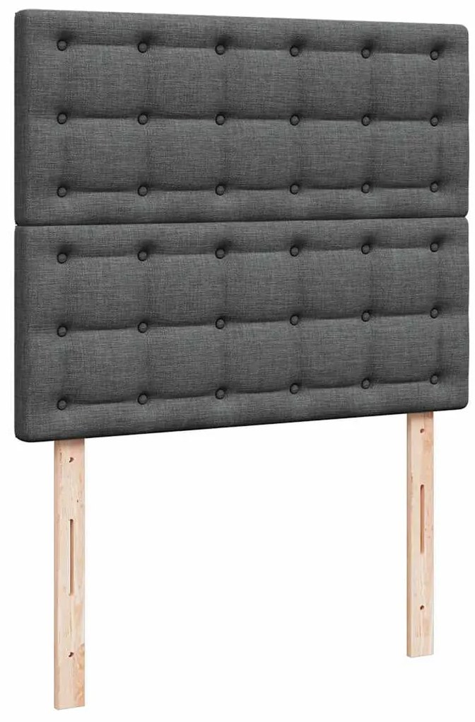Cama boxspring com colchão 120x190 cm tecido cinzento-escuro