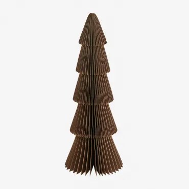 Pacote Com 3 Árvores De Natal De Papel Jesper ↑22.5 Cm & Castanho Caramelo Com Borda Dourada - Sklum