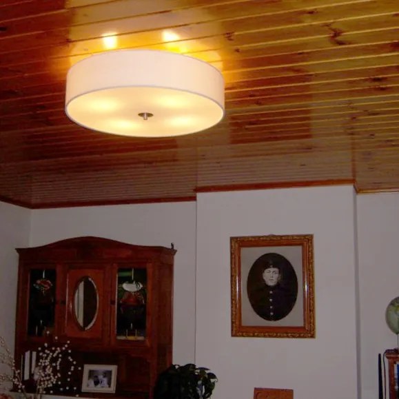 Candeeiro de teto rústico branco 50 cm - Drum