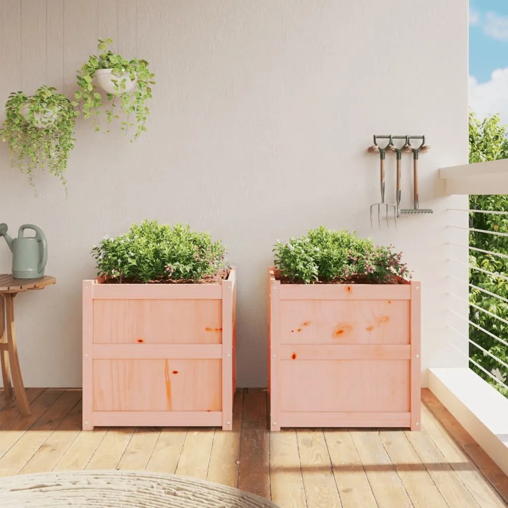 Vasos/floreiras de jardim 2 pcs madeira de douglas maciça